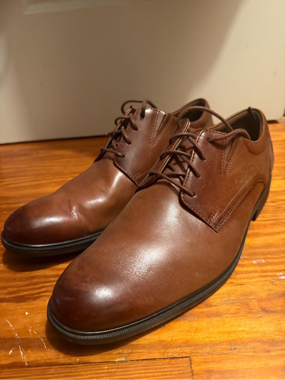 Clarks Brown Leather Derby Shoes